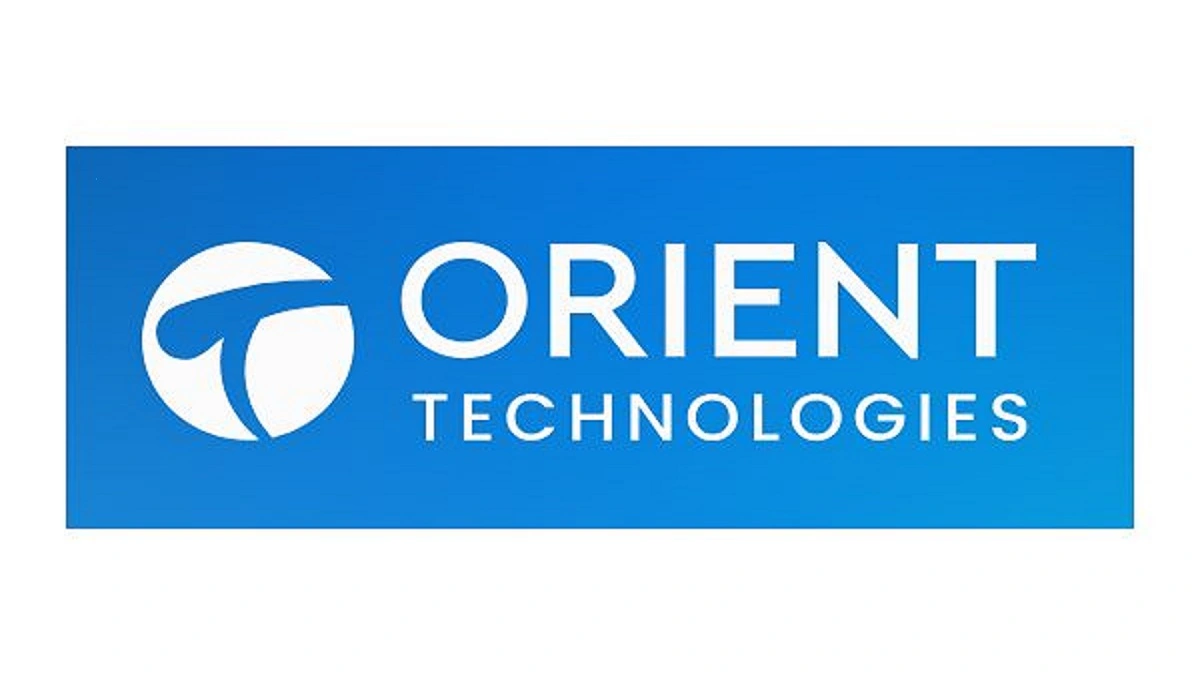 image in blur color named Orient tecnologies with symbol