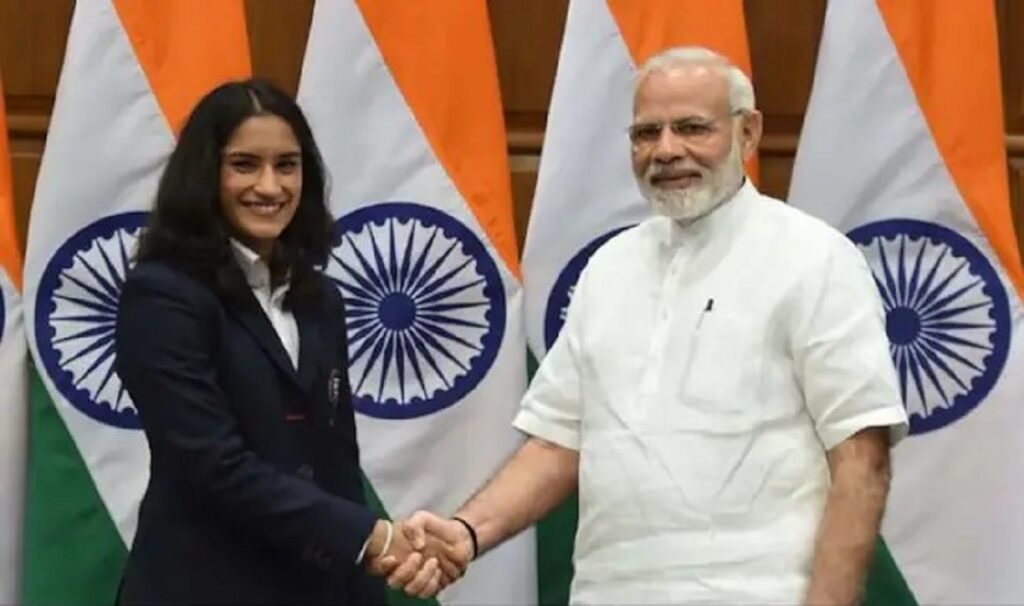 Vinesh Phogat with PM Modi